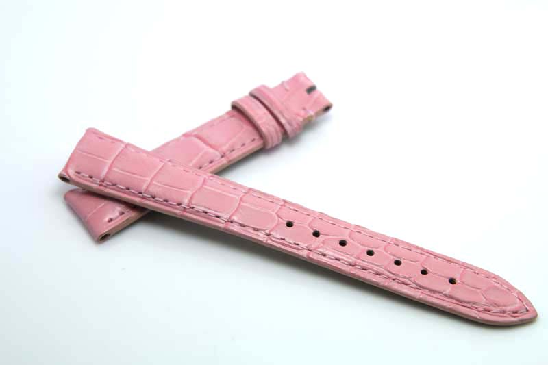 Pink Crocodile leather watchstrap